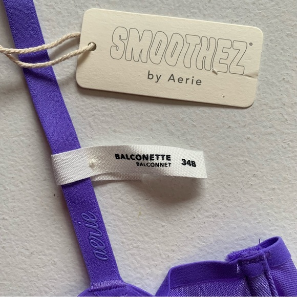 Smoothez by Aerie Size 34B Purple Unlined Sheer Mesh Underwire Bra NWT - Picture 9 of 13